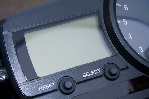 An LCD display of a modern motorcycle