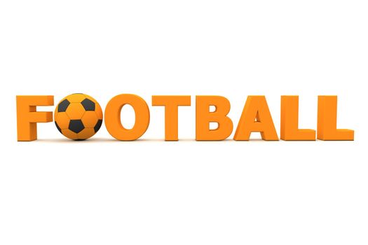 orange word Football with football/soccer ball replacing letter O