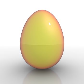 a single shiny gold-orange and yellow egg