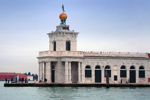 Punta della Dogana, a thin triangular area, between Canal Grande and Canale della Giudecca, near San Marco, in Venice, Italy