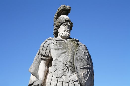 A warrior statue in Villa Olmo's gardens, Como, Italy