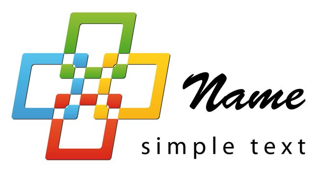 A business logo with four bright colours