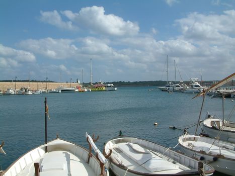 fishing boats moored in the harbour