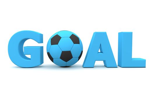 blue word Goal with football/soccer ball replacing letter O