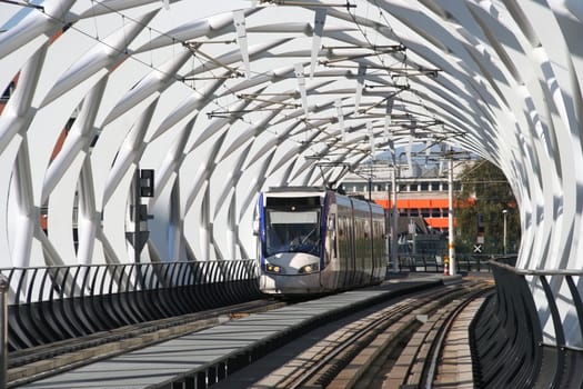 Newly built speed tram tunnel in The Hague, Holland