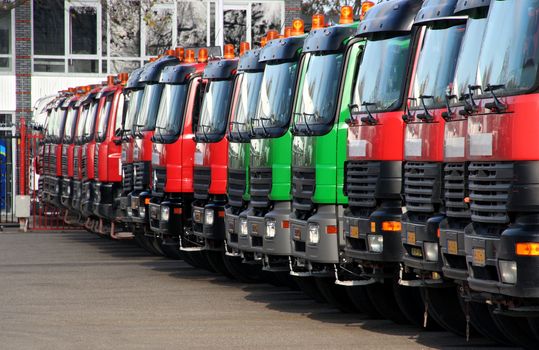 Parked trucks