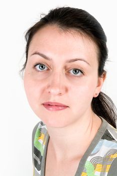 romantic beautiful woman on a white background