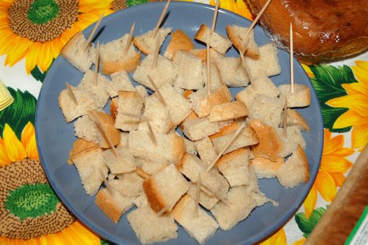 Canape made of white bread