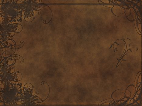 excellent swirling arabesque design carved into leather