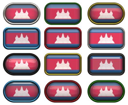twelve buttons of the  Flag of Cambodia