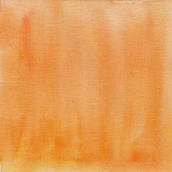 peach color watercolor abstract on white cotton artist canvas, self made by photographer