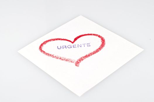 heart drawn in lipstick on a white background