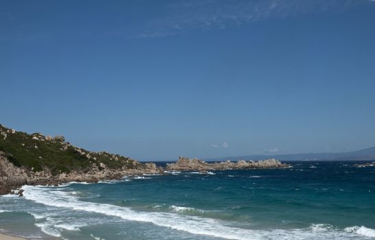 View of a stretch of coast in Sardinia 