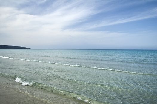 stretch of crystal clear waters of Costa Rei in Sardinia