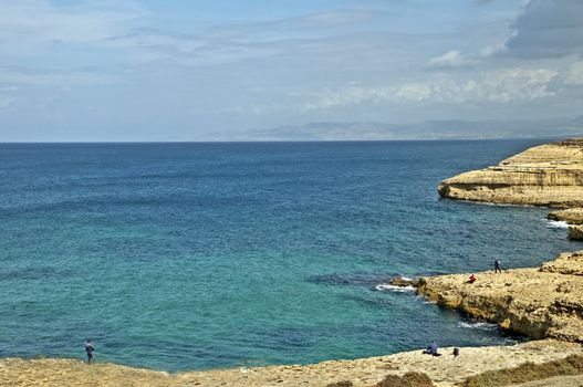 reefs and sea of the smerald coast in Sardinia