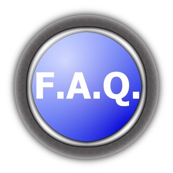 faq button for internet website isolated on white