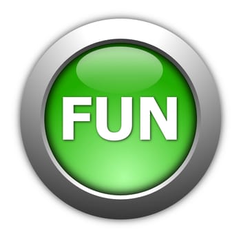 party and fun button isolated on white background