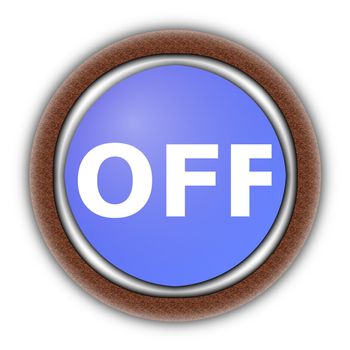on and off button isolated on white background