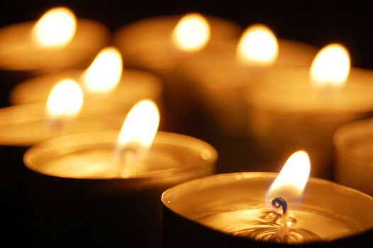 romantic candles showing wellness or zen concept