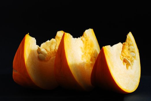 Close up of a slice of pumpkin