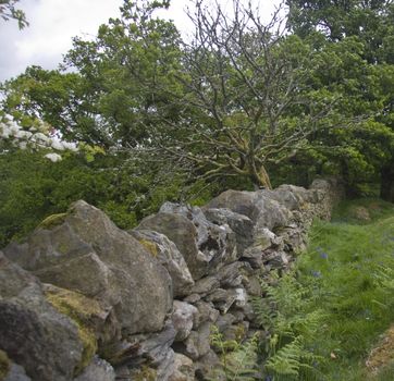 Manmade stone wall in Wales