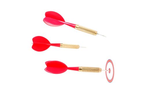 successful dart arrow hit the target or the objective or goal