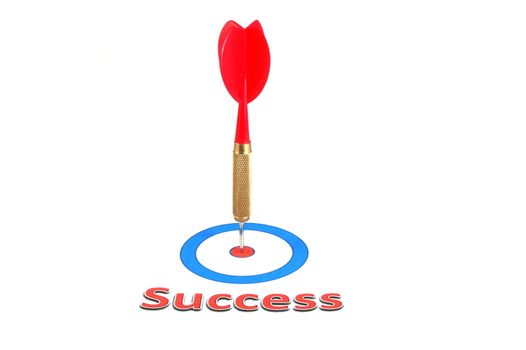 success concept with isolated dart arrow on white background