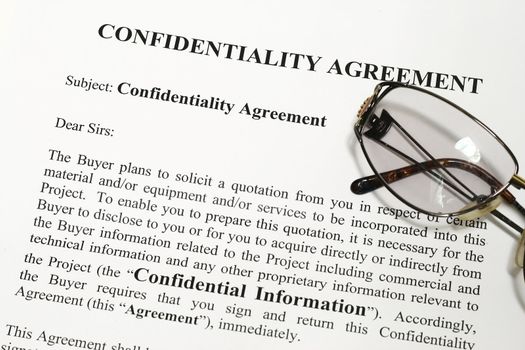 Company Confidentiality Agreement report information with spectacles