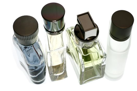 Mens Perfume and fragrances isolated in white