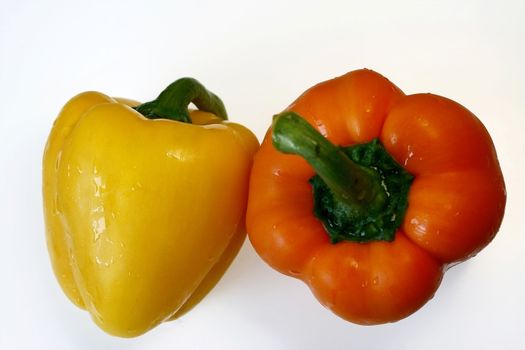 Red and yellow Bell Pepper High resolution in white background