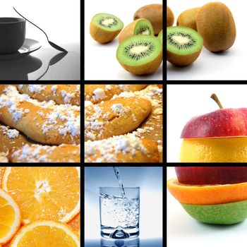 food and drink images in a collage or collection