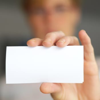 hand and blank paper with copyspace for your text message