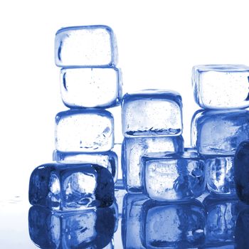 cool ice cubes isolated in white background