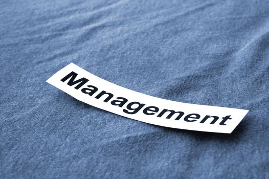 word management written on paper ands space for text message