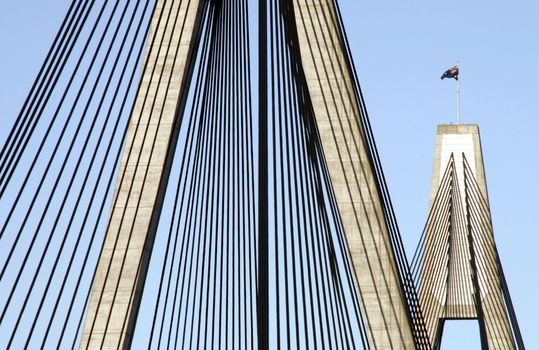 Anzac Bridge, Sydney, Australia: ANZAC Bridge is the longest cable-stayed bridge in Australia, and amongst the longest in the world.