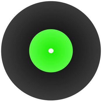 disk record for music with blank label isolated on white