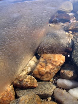 stones and ice.