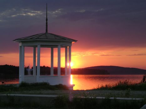 rotonda, sunset,