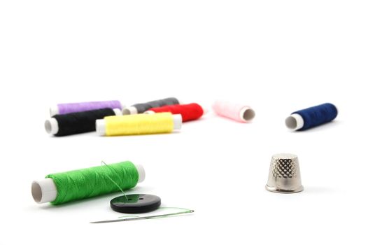 sewing kit isolated on a white background