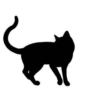 Black cat art illustration silhouette on a white background