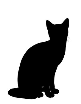 Black cat art illustration silhouette on a white background