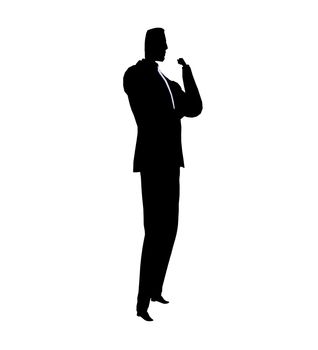 Male business silhouette illustration on a white background