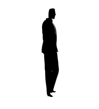 Male business silhouette illustration on a white background