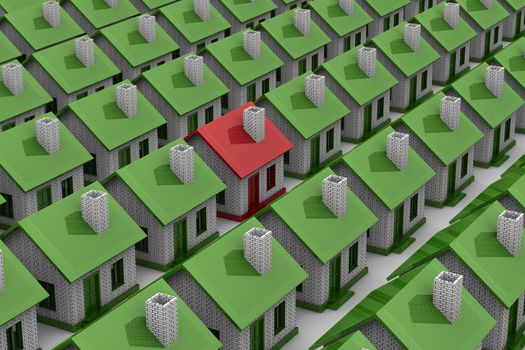 House choice. Isolated 3D image on white background