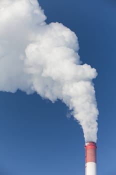 Power station. Industrial production. smoke from pipe