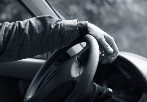 Conceptual picture about the driver and road