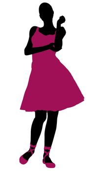 Female ballerina illustration silhouette on a white background