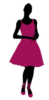 Female ballerina illustration silhouette on a white background
