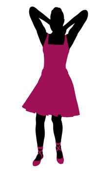 Female ballerina illustration silhouette on a white background