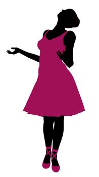Female ballerina illustration silhouette on a white background